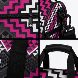 Personalised Aotearoa Niho Taniwha Motif Duffle Bag Pink Style