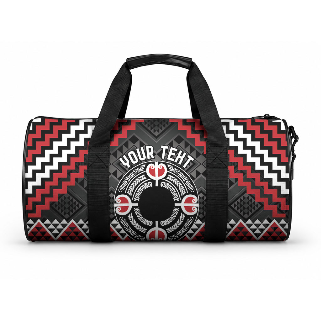 Personalised Aotearoa Niho Taniwha Motif Duffle Bag Red Style