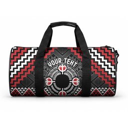 Personalised Aotearoa Niho Taniwha Motif Duffle Bag Red Style