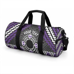 Personalised Aotearoa Niho Taniwha Motif Duffle Bag Violet Style