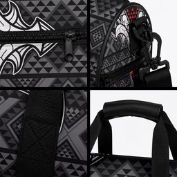 Black Aotearoa Taniko Motif Duffle Bag Vintage Maori New Zealand Tribal Art Pattern