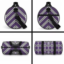 Personalised Aotearoa Niho Taniwha Motif Duffle Bag Violet Style