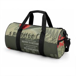ANZAC Day We Remember Duffle Bag Maori Silver Fern Camouflage Motif