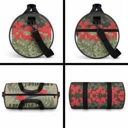 ANZAC Day We Remember Duffle Bag Maori Silver Fern Camouflage Motif