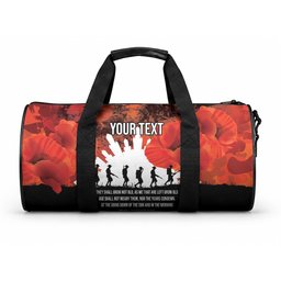 Anzac Day Gallipoli Personalised Duffle Bag Red Poppy Flowers