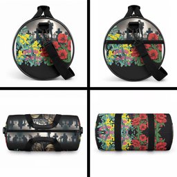 Kangaroo-Kiwi Soldier ANZAC Personalised Duffle Bag Golden Wattle Poppy Flowers