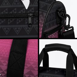 Pink Silver Fern Spirit Taniko Tukutuku Personalised Duffle Bag
