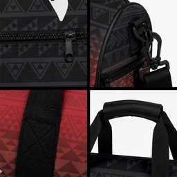 Red Silver Fern Spirit Taniko Tukutuku Personalised Duffle Bag