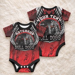 Aotearoa Bulldog Personalised Baby Onesie Maori Kowhaiwhai Motif