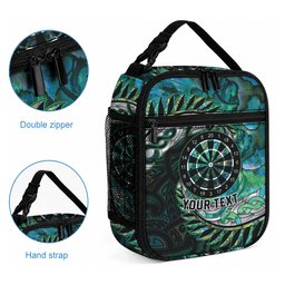 New Zealand Darts Personalised Lunch Bag Aotearoa Silver Fern Green Papua Shell Spirit