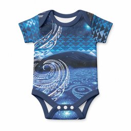New Zealand Matariki Baby Onesie Taniko Aramoana With Koru Galaxy Sky Night