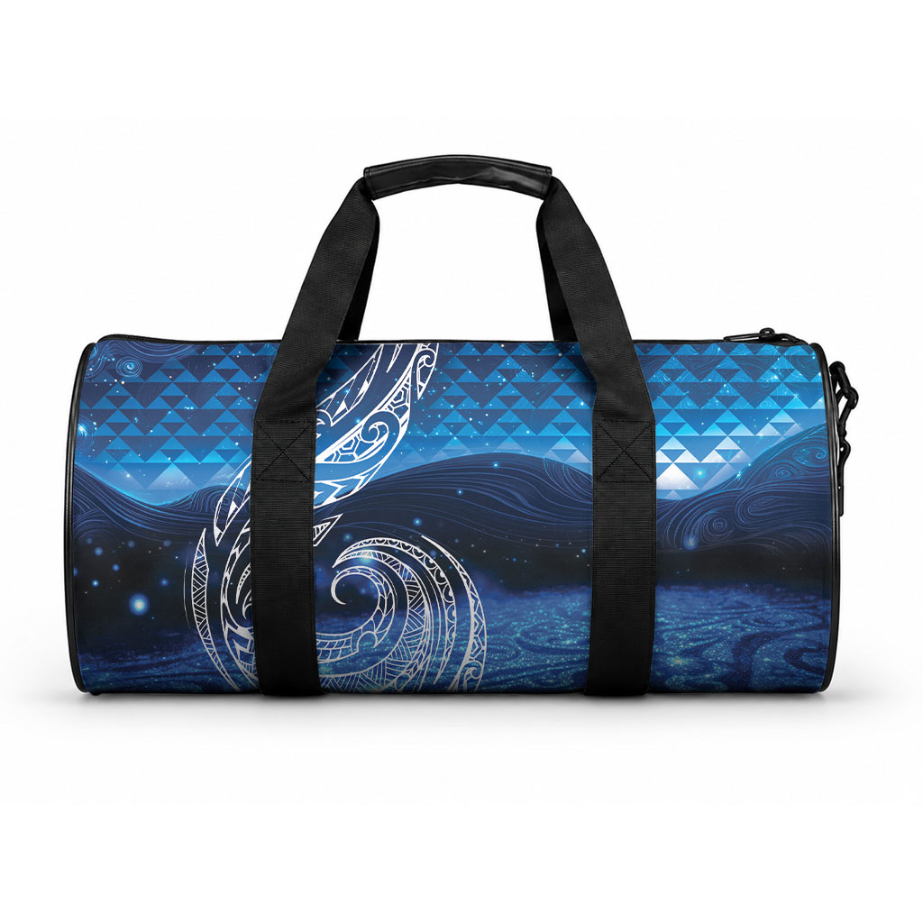 New Zealand Matariki Duffle Bag Taniko Aramoana With Koru Galaxy Sky Night