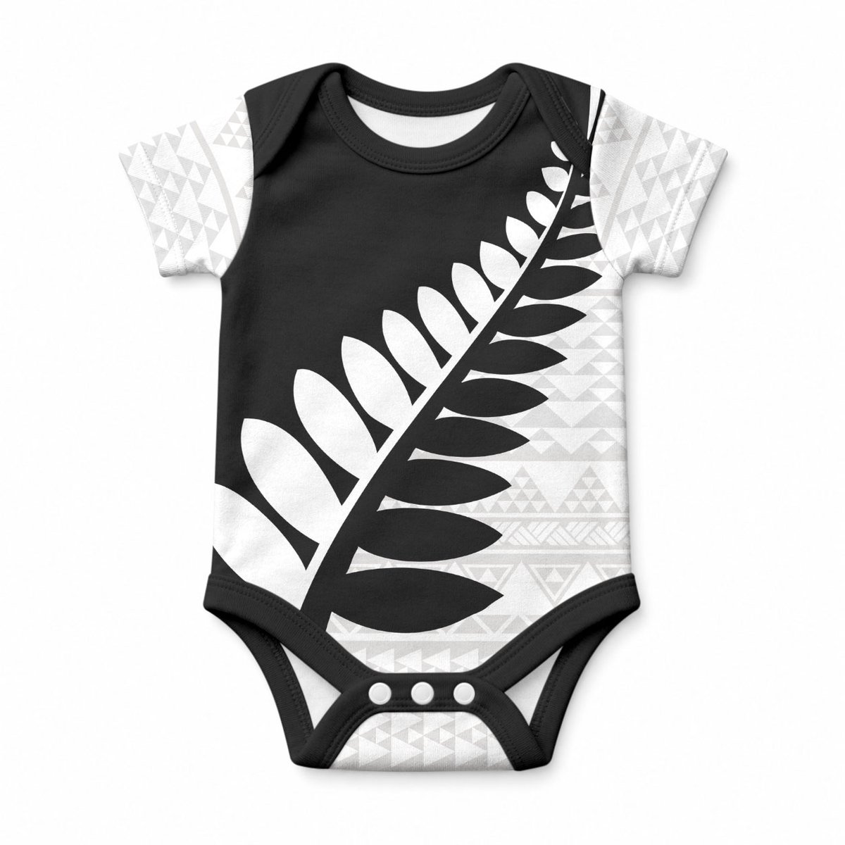 New Zealand Silver Fern Niho Taniwha Baby Onesie