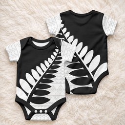 New Zealand Silver Fern Niho Taniwha Baby Onesie