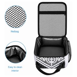 New Zealand Black Fern Custom Lunch Bag Maori Tukutuku Black-white Motif