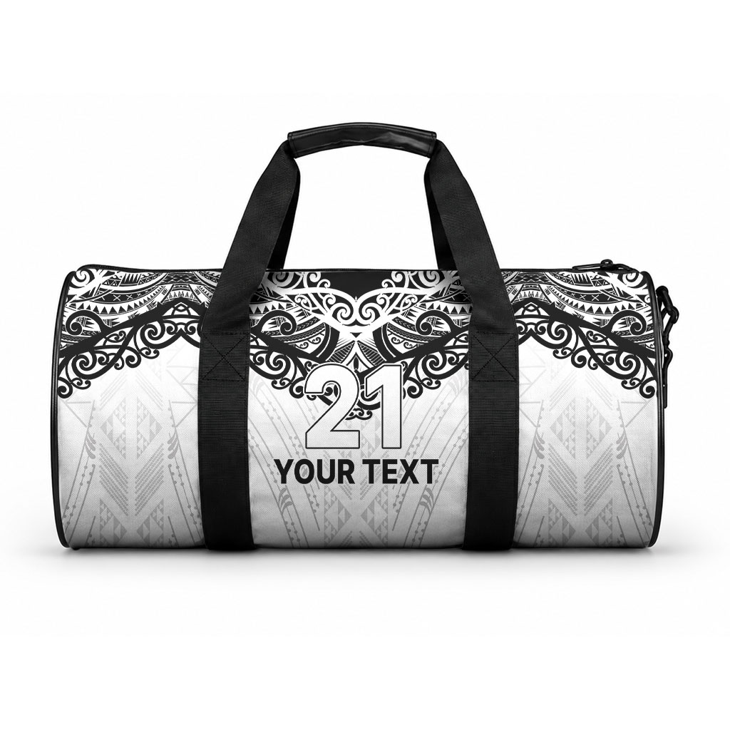 New Zealand Koru Fern Custom Duffle Bag Simple Taniko Motif