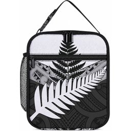 New Zealand Silver Fern Lunch Bag Maori Koru Mixed Taniko Pattern