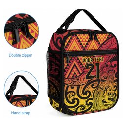 New Zealand Rangatira Custom Lunch Bag Red and Gold Niho Taniwha Maori Tribal