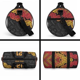 New Zealand Maori Rugby Pacific Custom Duffle Bag Rangatira Maori Kowhaiwhai Pattern