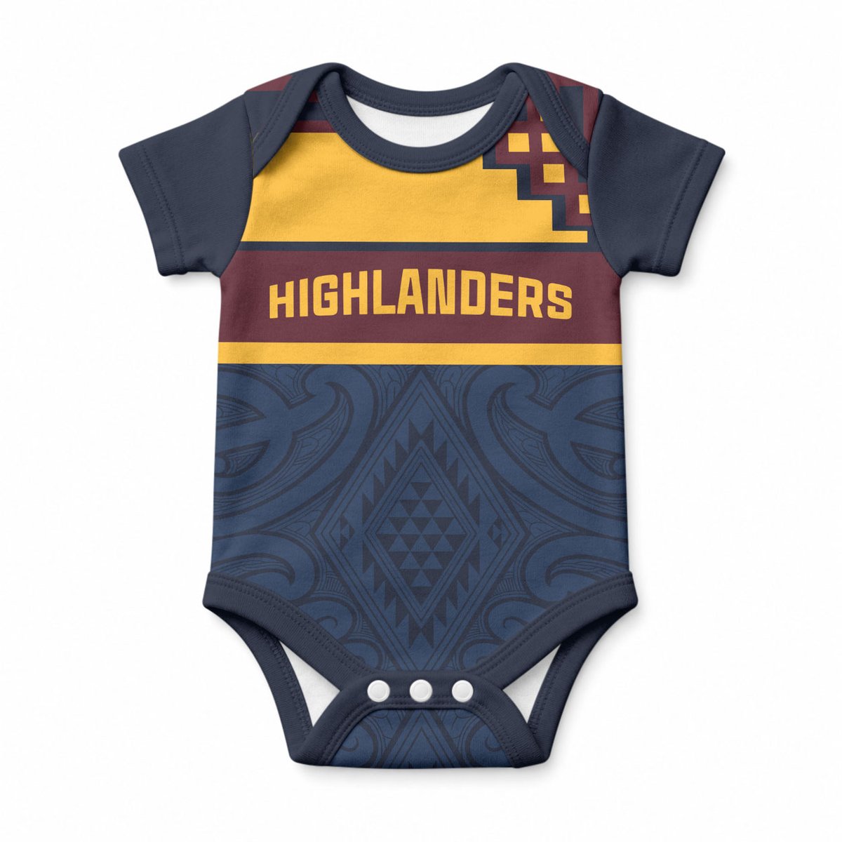 New Zealand Maori Rugby Pacific Custom Baby Onesie Kahupeka Retro 2025 Taniko Motif