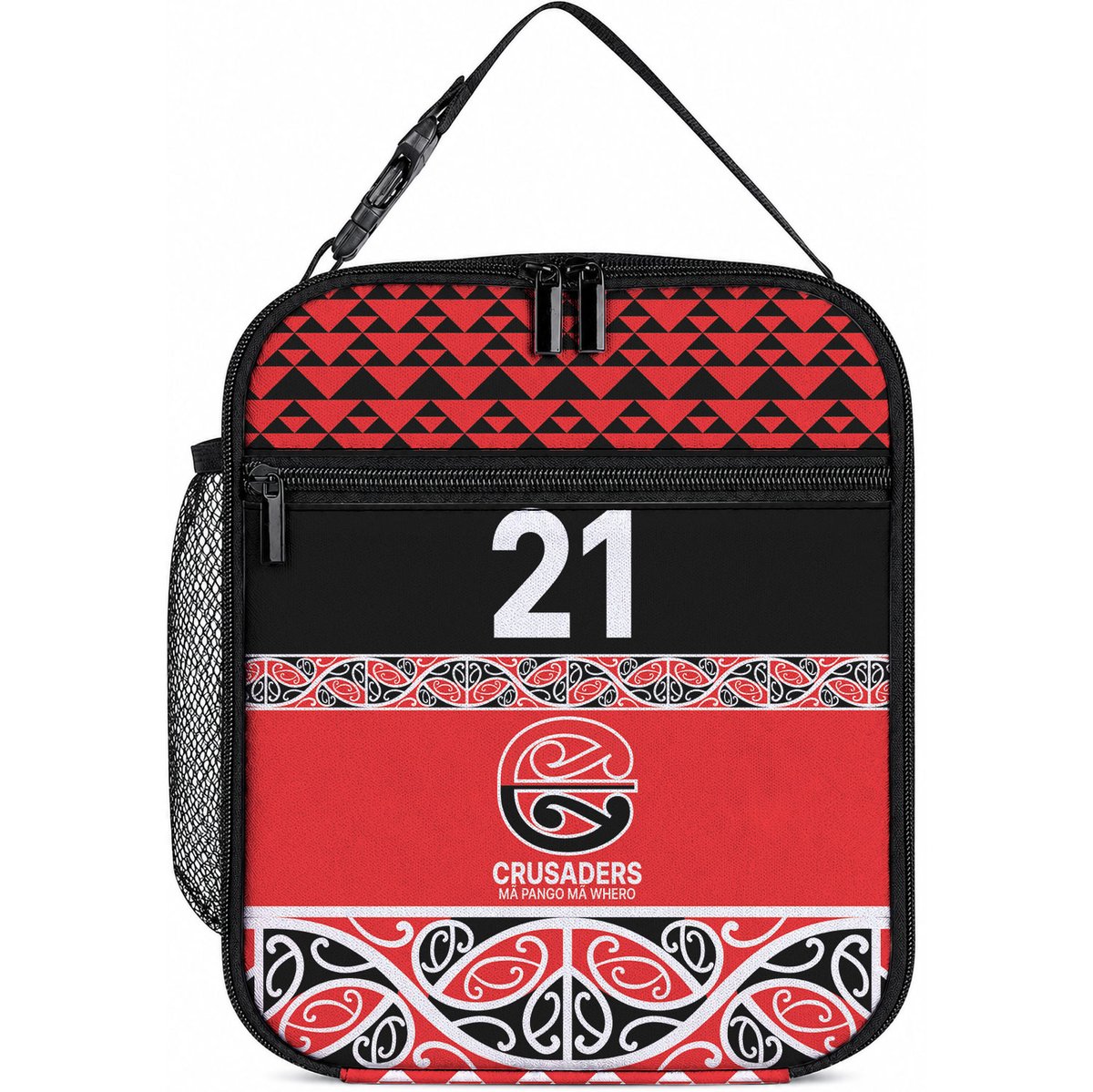 New Zealand Maori Rugby Pacific Custom Lunch Bag Whatumoana Maori Kowhaiwhai Pattern