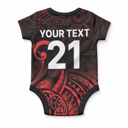 New Zealand Maori Rugby Pacific Custom Baby Onesie Whatumoana Maori Tribal Tattoo