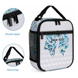 Queensland Maori Kiwi Personalised Lunch Bag Ma Kakariki Papua Shell Maori Tribal Tattoo