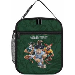 Custom Rugby Southern Hemisphere Lunch Bag Argentina AUNZ South Africa Mascot Green