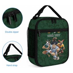 Custom Rugby Southern Hemisphere Lunch Bag Argentina AUNZ South Africa Mascot Green