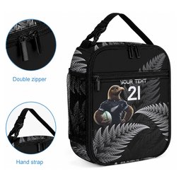 New Zealand Maori Rugby Custom Lunch Bag Glory Be To Black Silver-fern