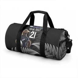 New Zealand Maori Rugby Custom Duffle Bag Glory Be To Black Silver-fern