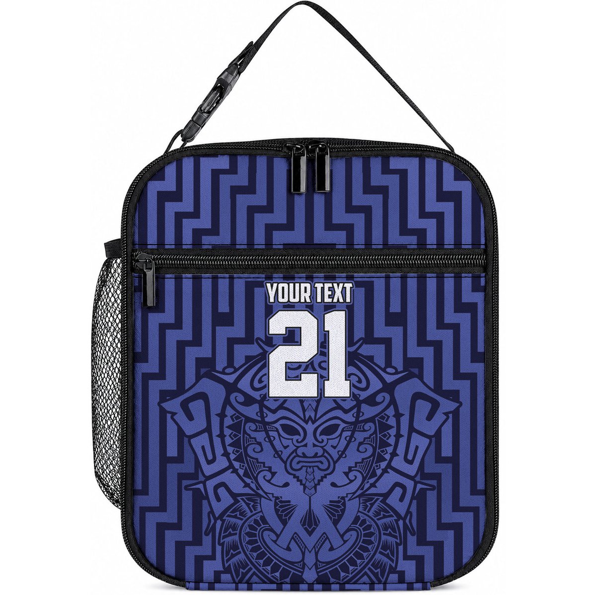 Custom Basketball New Zealand Lunch Bag Blue Maori Ta Moko Indigenous