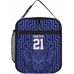 Custom Basketball New Zealand Lunch Bag Blue Maori Ta Moko Indigenous