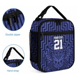 Custom Basketball New Zealand Lunch Bag Blue Maori Ta Moko Indigenous