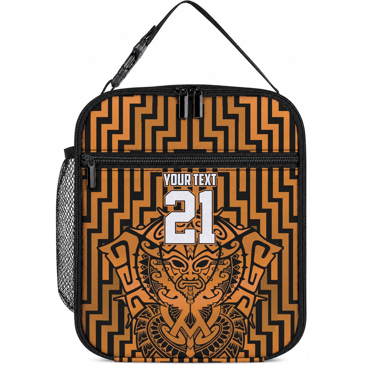 Custom Basketball New Zealand Lunch Bag Gold Maori Ta Moko Indigenous