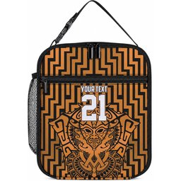 Custom Basketball New Zealand Lunch Bag Gold Maori Ta Moko Indigenous