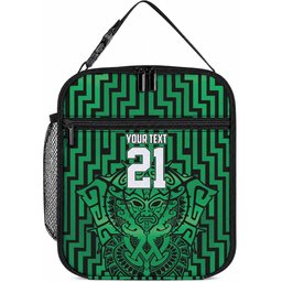 Custom Basketball New Zealand Lunch Bag Green Maori Ta Moko Indigenous