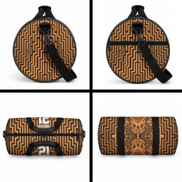 Custom Basketball New Zealand Duffle Bag Gold Maori Ta Moko Indigenous