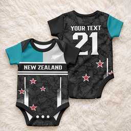 Custom NZ Cricket Pride Baby Onesie Silver Fern Fan Supporter Apparel