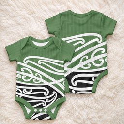 Green Fern New Zealand Kowhai Ngutukaka Baby Onesie