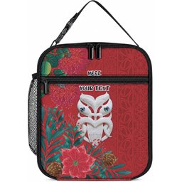 Maori Wheku Meri Kirihimete Personalised Lunch Bag All Red Indigenous Maori Motif