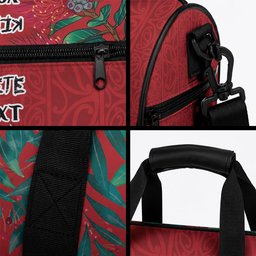 Maori Wheku Meri Kirihimete Personalised Duffle Bag All Red Indigenous Maori Motif