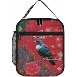 Tui Meri Kirihimete Personalised Lunch Bag Pohutukawa Flowers Red Motif