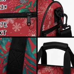 Tui Meri Kirihimete Personalised Duffle Bag Pohutukawa Flowers Red Motif