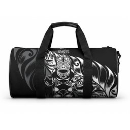 New Zealand Lawn Bowls Duffle Bag Black Maori Warrior Tribal Silver Fern