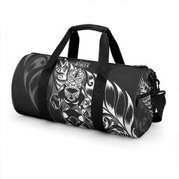 New Zealand Lawn Bowls Duffle Bag Black Maori Warrior Tribal Silver Fern