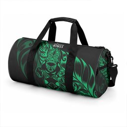 New Zealand Lawn Bowls Duffle Bag Green Maori Warrior Tribal Silver Fern