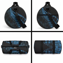 New Zealand Lawn Bowls Duffle Bag Blue Maori Warrior Tribal Silver Fern