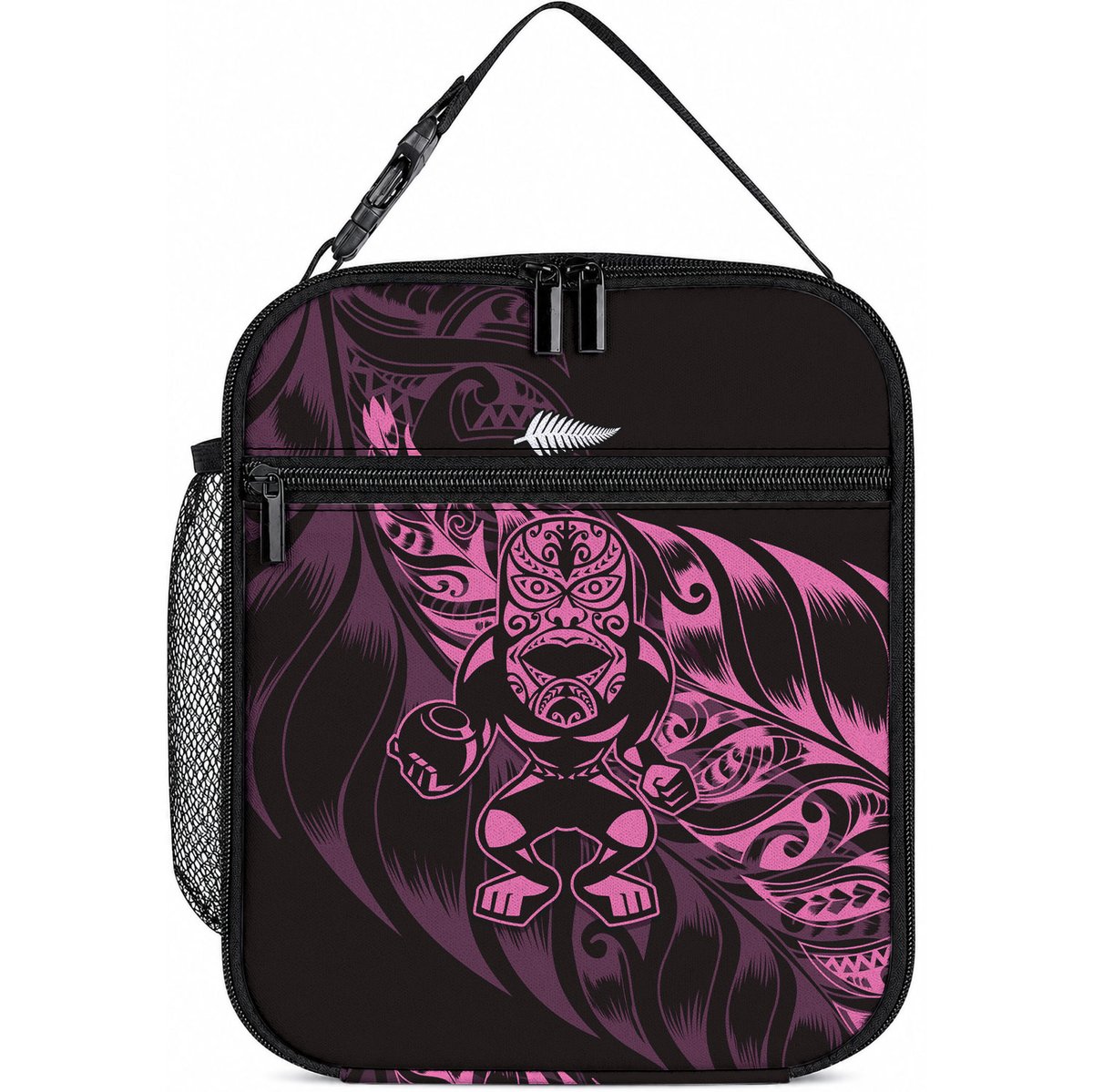 New Zealand Lawn Bowls Lunch Bag Pink Maori Warrior Tribal Silver Fern