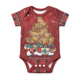 Funny Kiwi Bird Xmas Tree Baby Onesie New Zealand Tribal Christmas Spirit